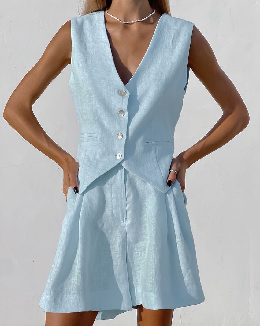 Summer Clothing Linen - 2023 Yeni Takım Elbise Yelek +