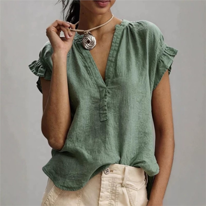 Summer Linen Clothing For Women - Kadın Bluzları 2026 İlkbahar Yaz Yeni