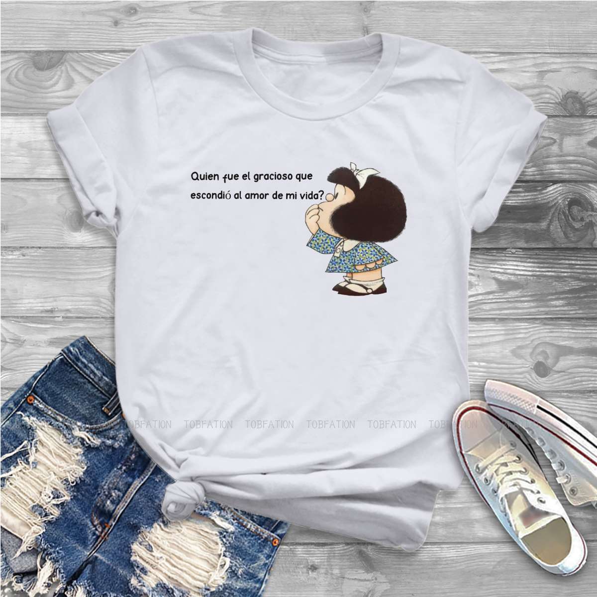Summer Clothing Words - Kelimeler uçucu kadınsı elbise Mafalda Quino