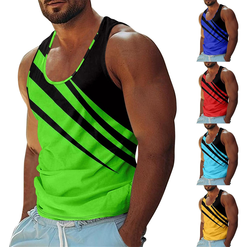 Summer Clothing Trends 2025 - Yaz Rahat Şerit Tank Top erkek