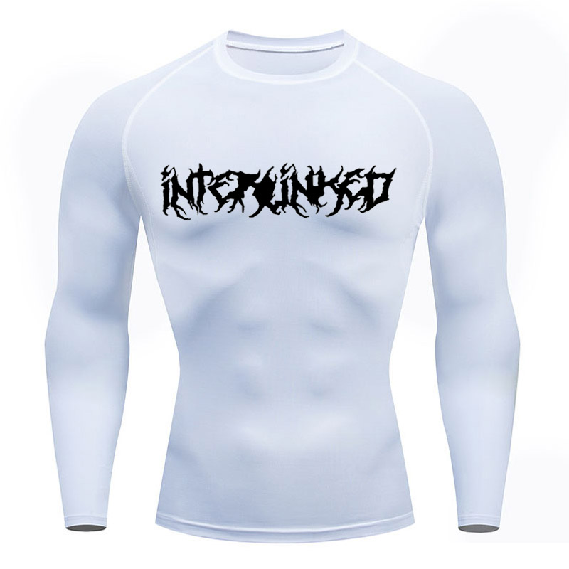 Rash Guard Long Sleeve - Sıkıştırma Beyaz Gömlek Uzun Kollu erkek