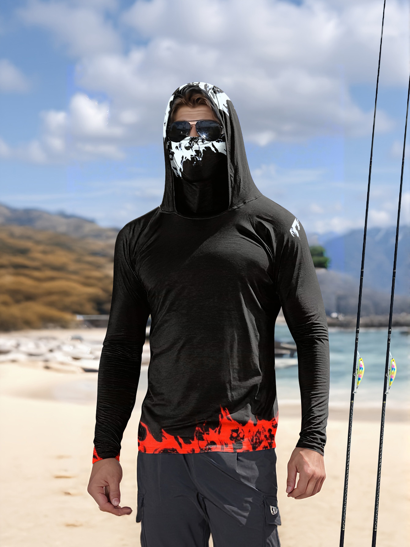 Rash Guard Long Sleeve - Erkekler Kapüşonlu Balıkçı Gömleği uzun kollu