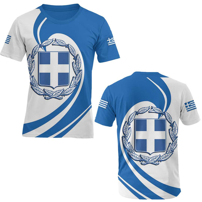 Summer Clothing For Greece - Yunanistan Bayrağı Haritası 3d Baskılı T