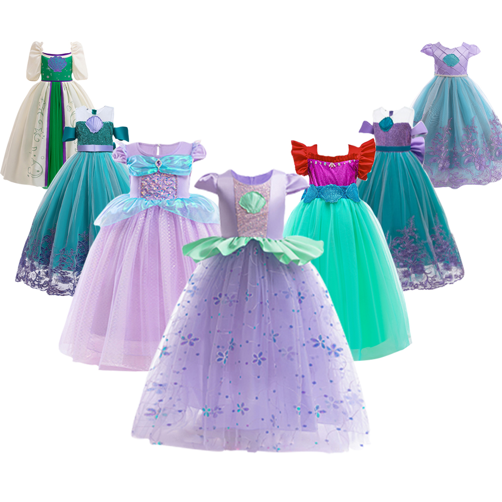 Summer Clothing For Kids Girls - Küçük denizkızı Ariel prenses kostümleri genç