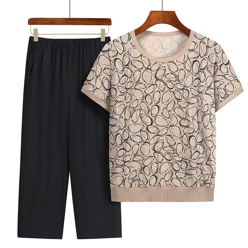 Summer Clothing For 70 Year Old Woman - Rahat yaz büyükanne iki parçalı takım
