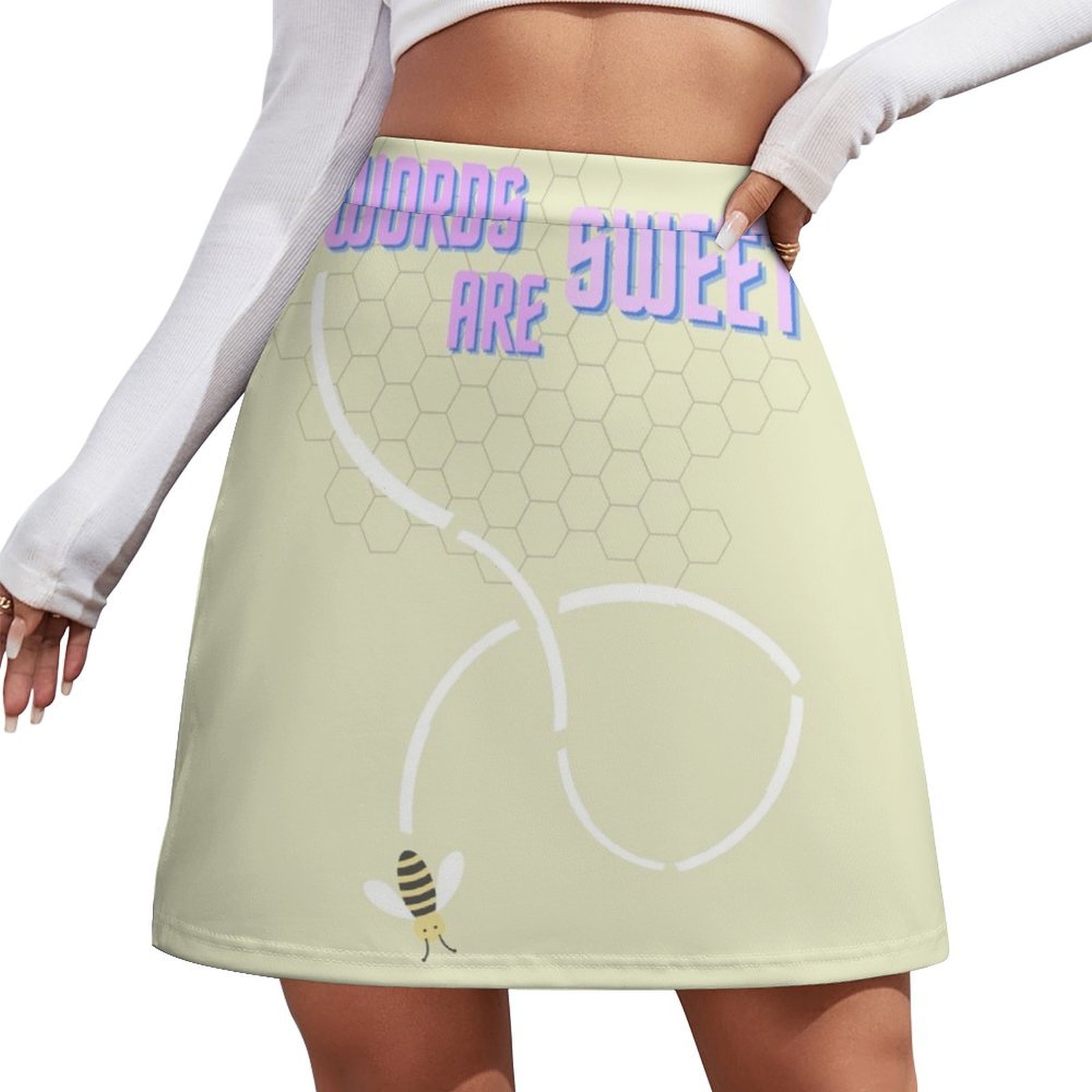 Summer Clothing Words - Kelimeler TATLIdır Mini Etek kadınlar için