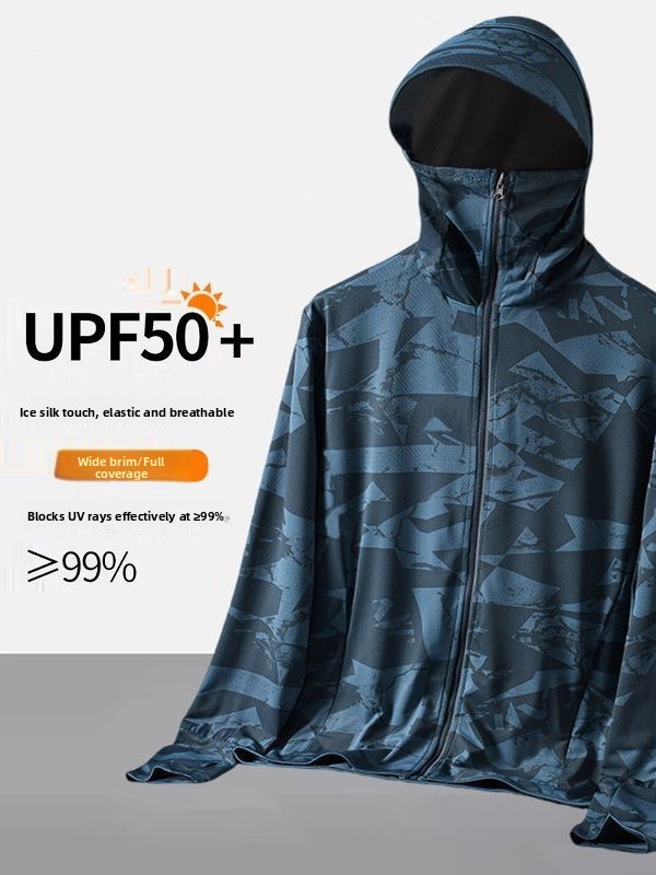 Summer Uv Clothing - Erkek Kamuflaj Buz İpek Güneş Koruyucu
