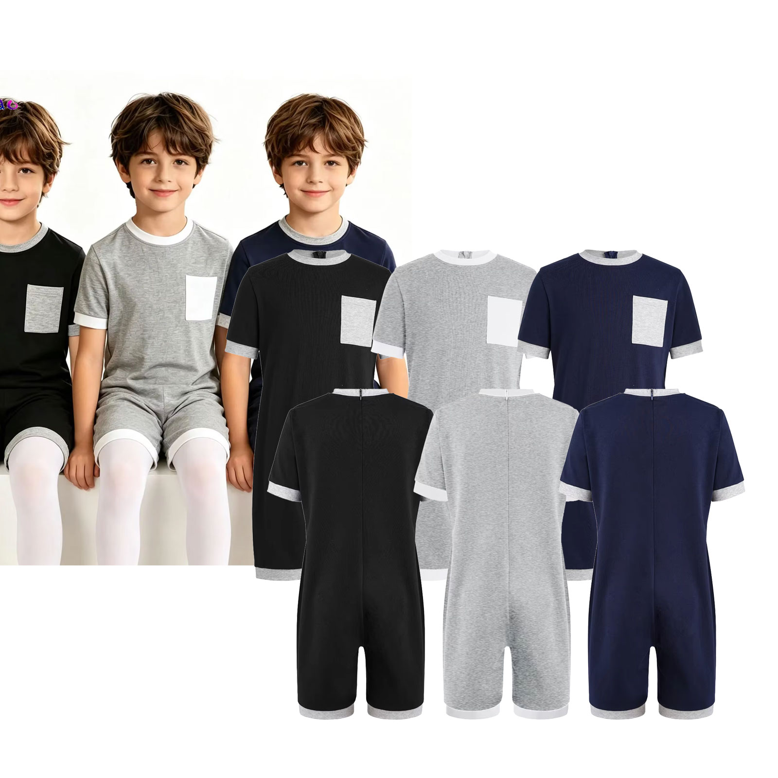 Summer Clothing For Kids Girls - 3 adet Unisex Çocuklar Özel İhtiyaçlar