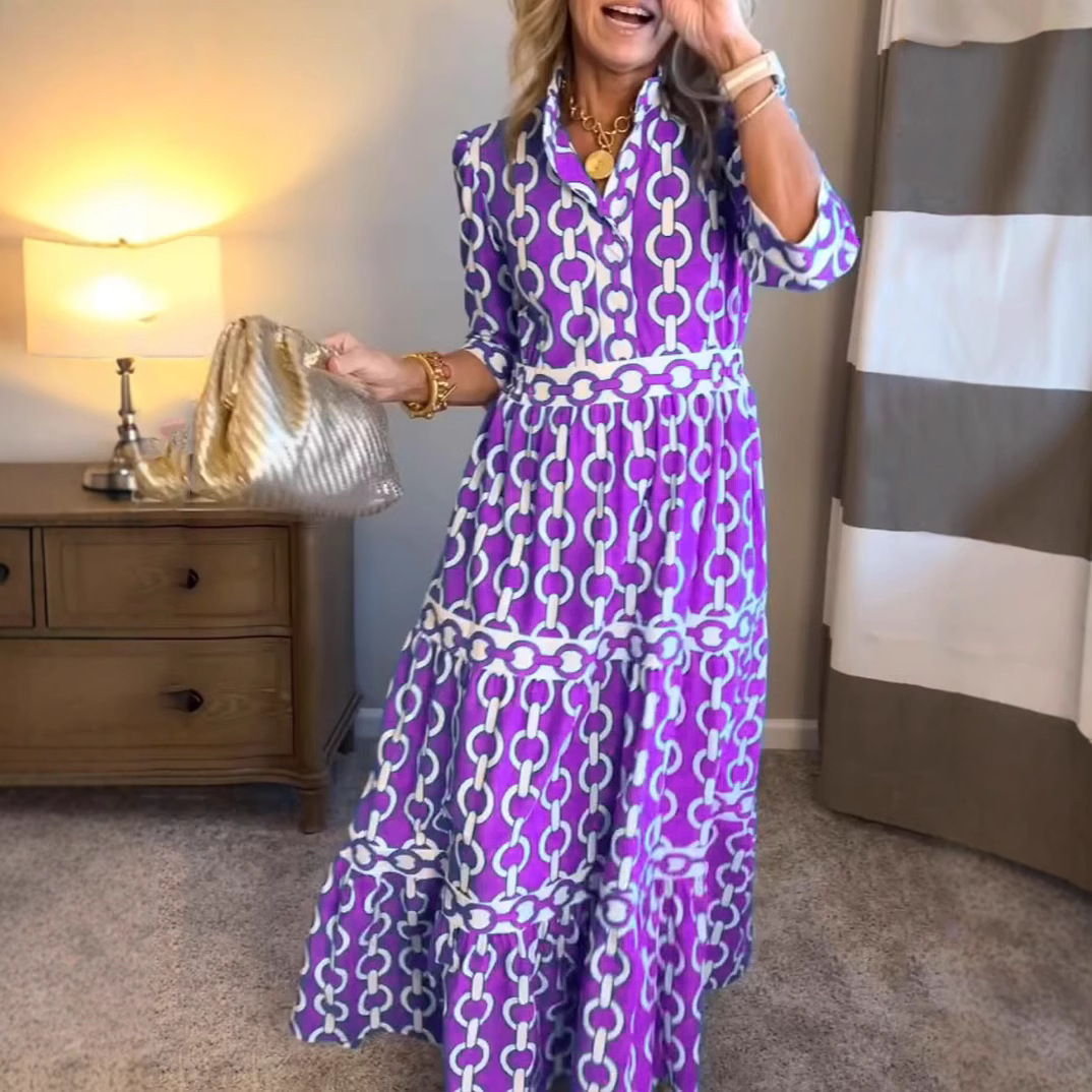 Geometrik Baskılı Uzun Elbise  - Summer Clothing Amazon incelemesi ve fiyatı
