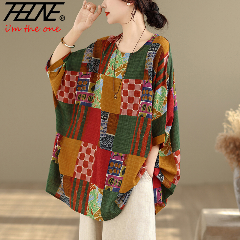THHONE Kadın Gömlekleri Baskıl - Summer Clothing Linen incelemesi ve fiyatı