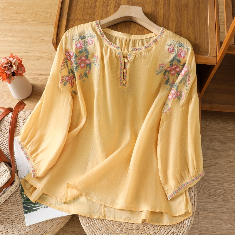 Çin Tarzı kadın Giyim Bluzlar  - Summer Clothing Linen incelemesi ve fiyatı