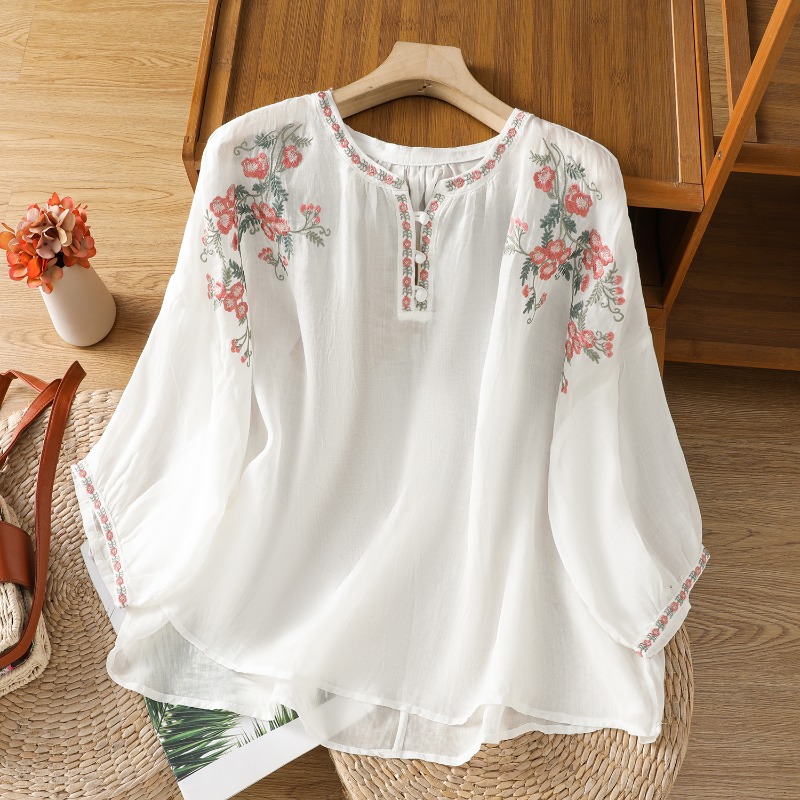 Çin Tarzı kadın Giyim Bluzlar  - Summer Clothing Linen incelemesi ve fiyatı