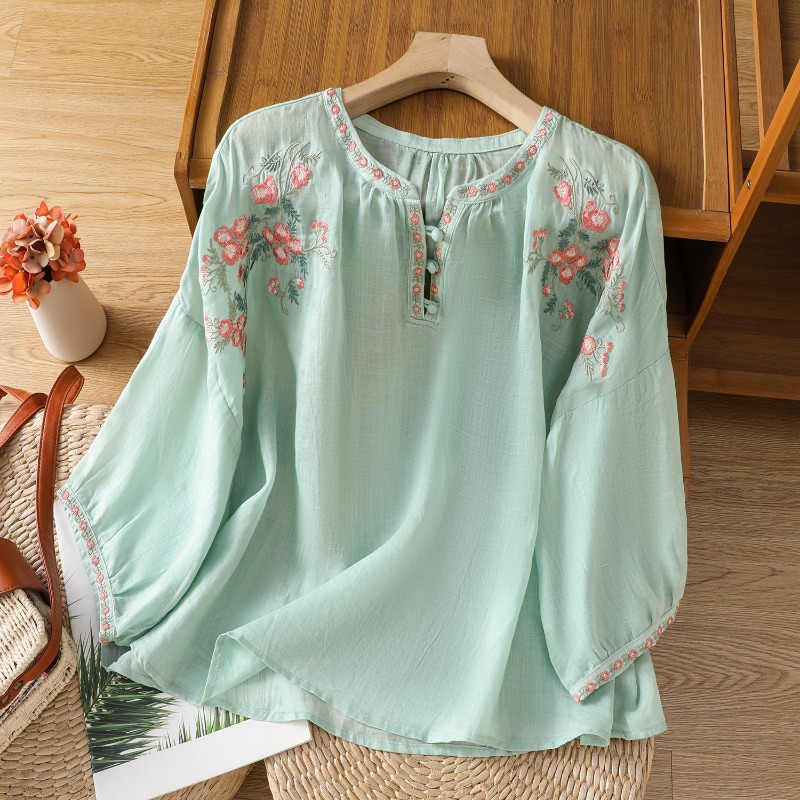 Çin Tarzı kadın Giyim Bluzlar  - Summer Clothing Linen incelemesi ve fiyatı