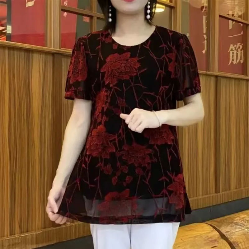 Yeni çiçek parlak ipek tül kaz - Summer Clothing For 70 Year Old Woman incelemesi ve fiyatı