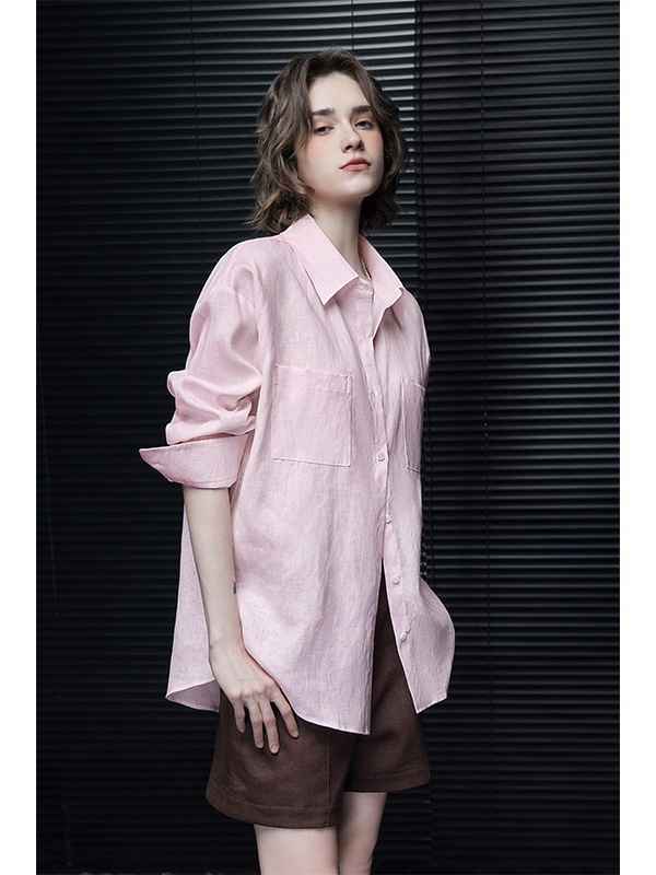 FANAN Pembe Keten Uzun kollu G - Summer Linen Clothing For Women incelemesi ve fiyatı