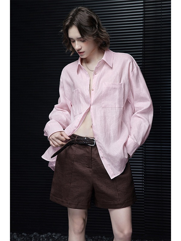 FANAN Pembe Keten Uzun kollu G - Summer Linen Clothing For Women incelemesi ve fiyatı