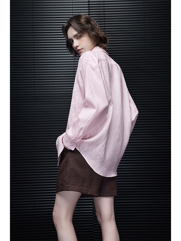 FANAN Pembe Keten Uzun kollu G - Summer Linen Clothing For Women incelemesi ve fiyatı