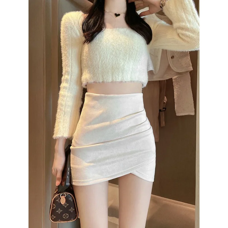 Kore moda Mini etek düz renk d - Summer Clothing Wraps incelemesi ve fiyatı