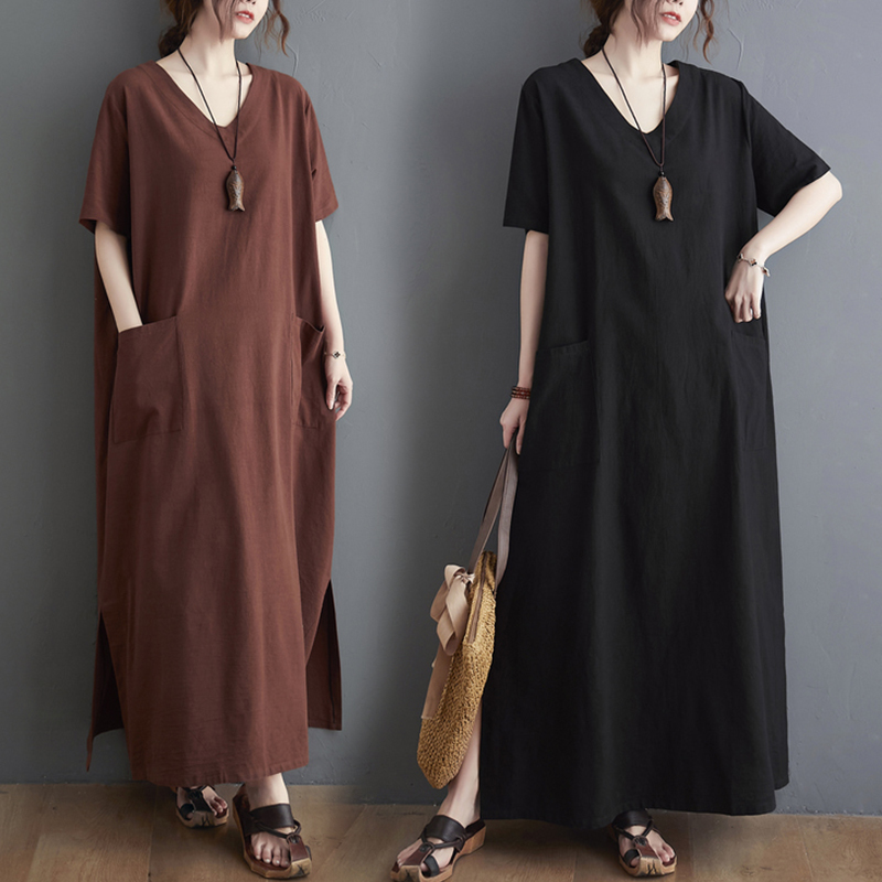 Büyük Beden Pamuklu Keten Uzun - Summer Clothing Linen incelemesi ve fiyatı