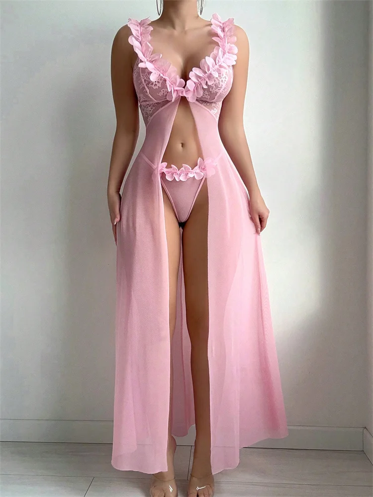 Pembe Çiçekli Dantel Şeffaf Ge - Summer Clothing Items incelemesi ve fiyatı