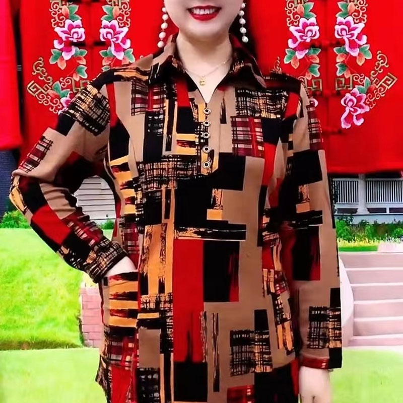 Gidip geometrik gömlek bahar s - Summer Clothing For 70 Year Old Woman incelemesi ve fiyatı